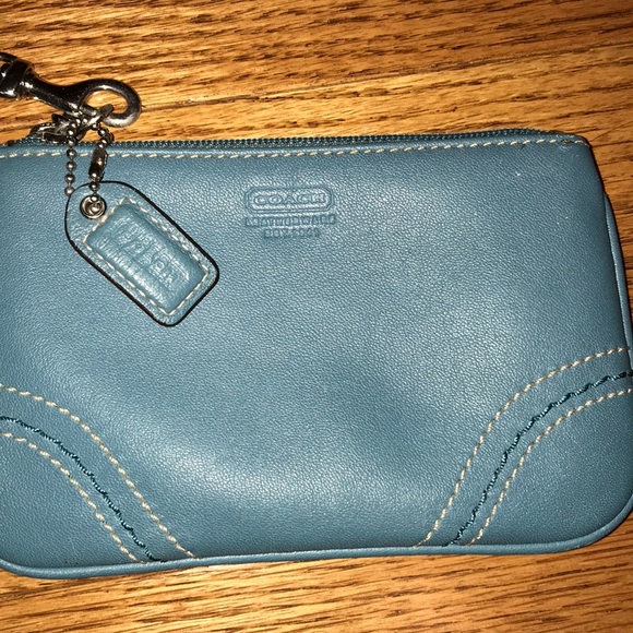 Turquoise Coach Wristlet - Picture 2 of 3